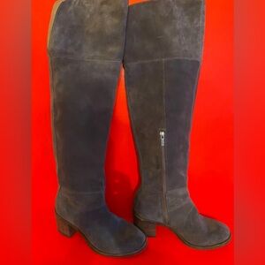 LUCKY BRAND Women's Gray Suede Knee-High Boots